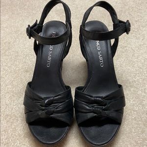 Black platform wedges